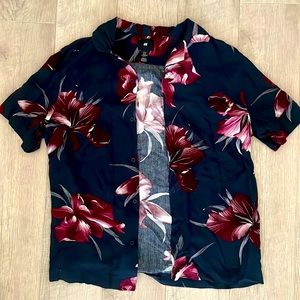 H&M Floral Button Up Tee Shirt
